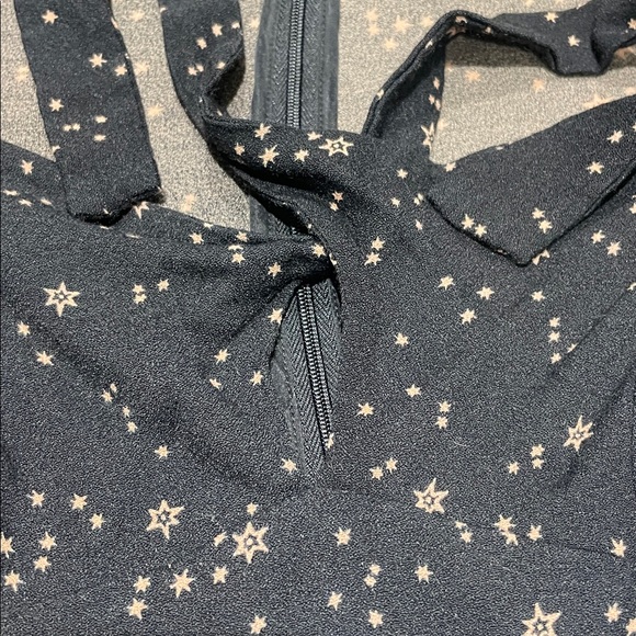 Reformation Black and Gold Galactic Long Sleeve Aster Dress - Picture 3 of 7